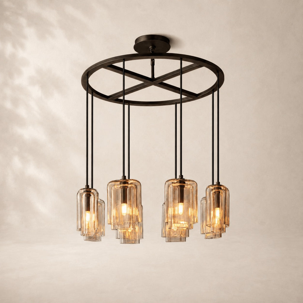 Lacelle Glass Round Chandelier 36"