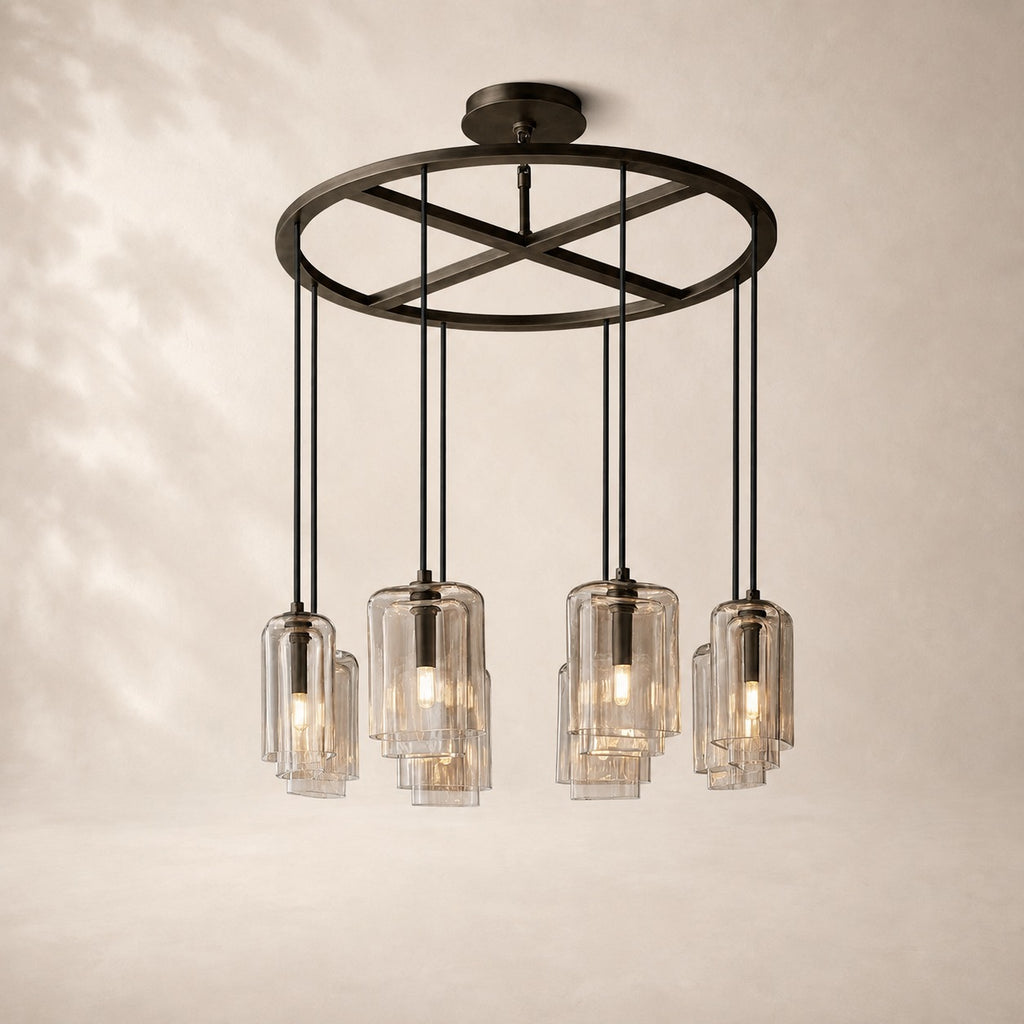 Lacelle Glass Round Chandelier 36"
