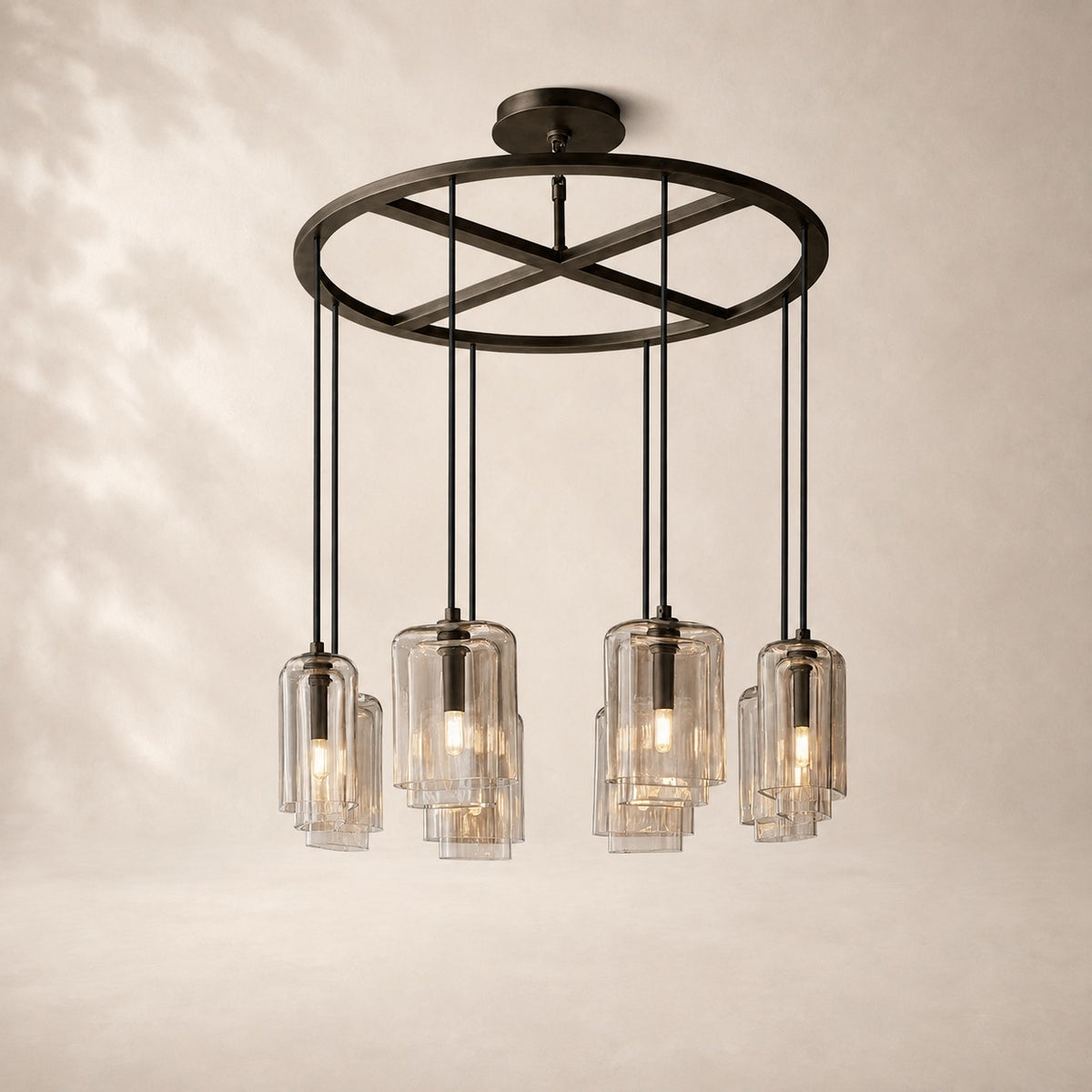 Lacelle Glass Round Chandelier 36"