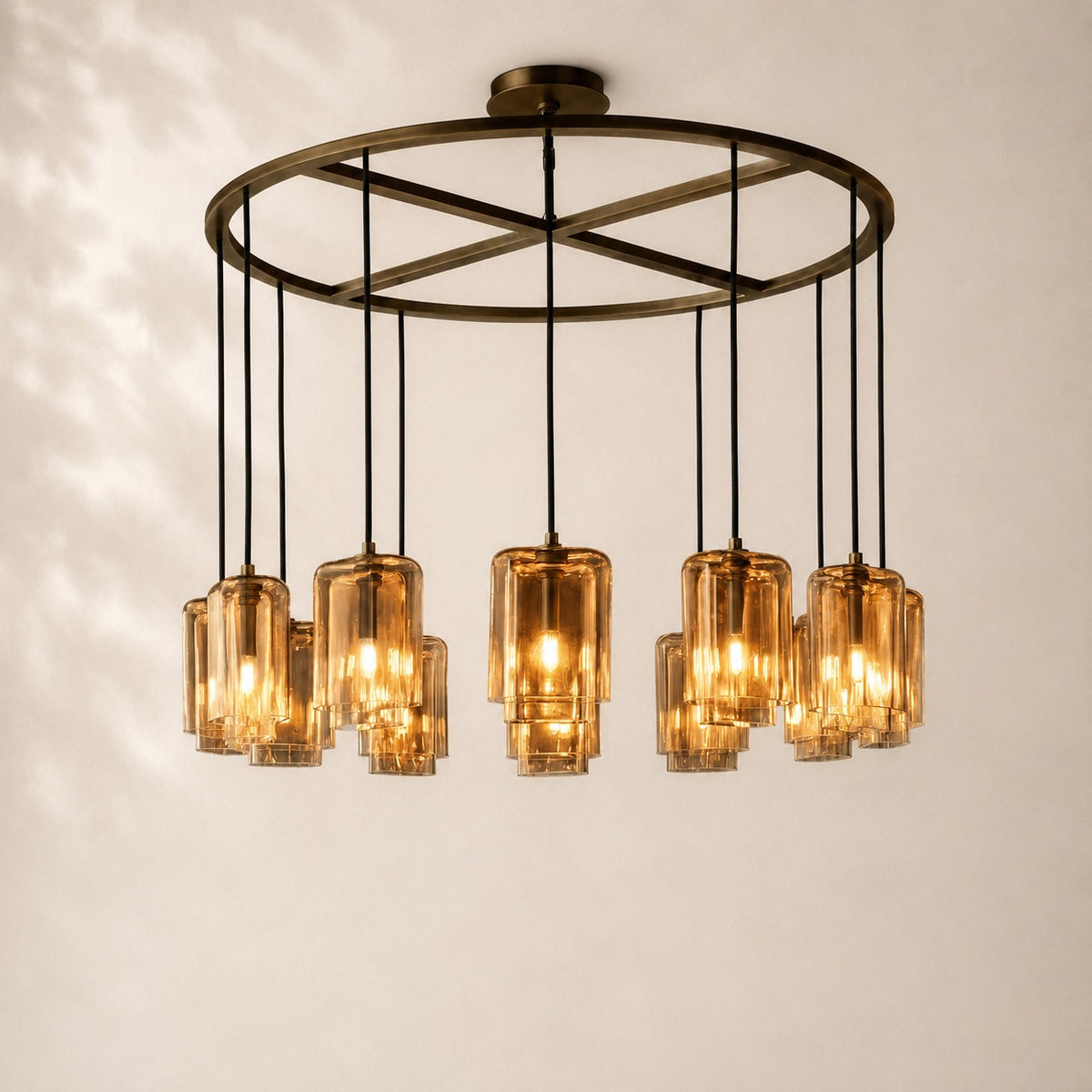 Lacelle Glass Round Chandelier 48"