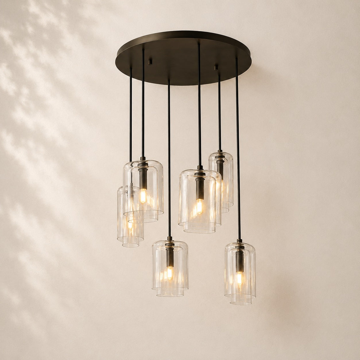 Lacelle Glass Cluster Chandelier 24"