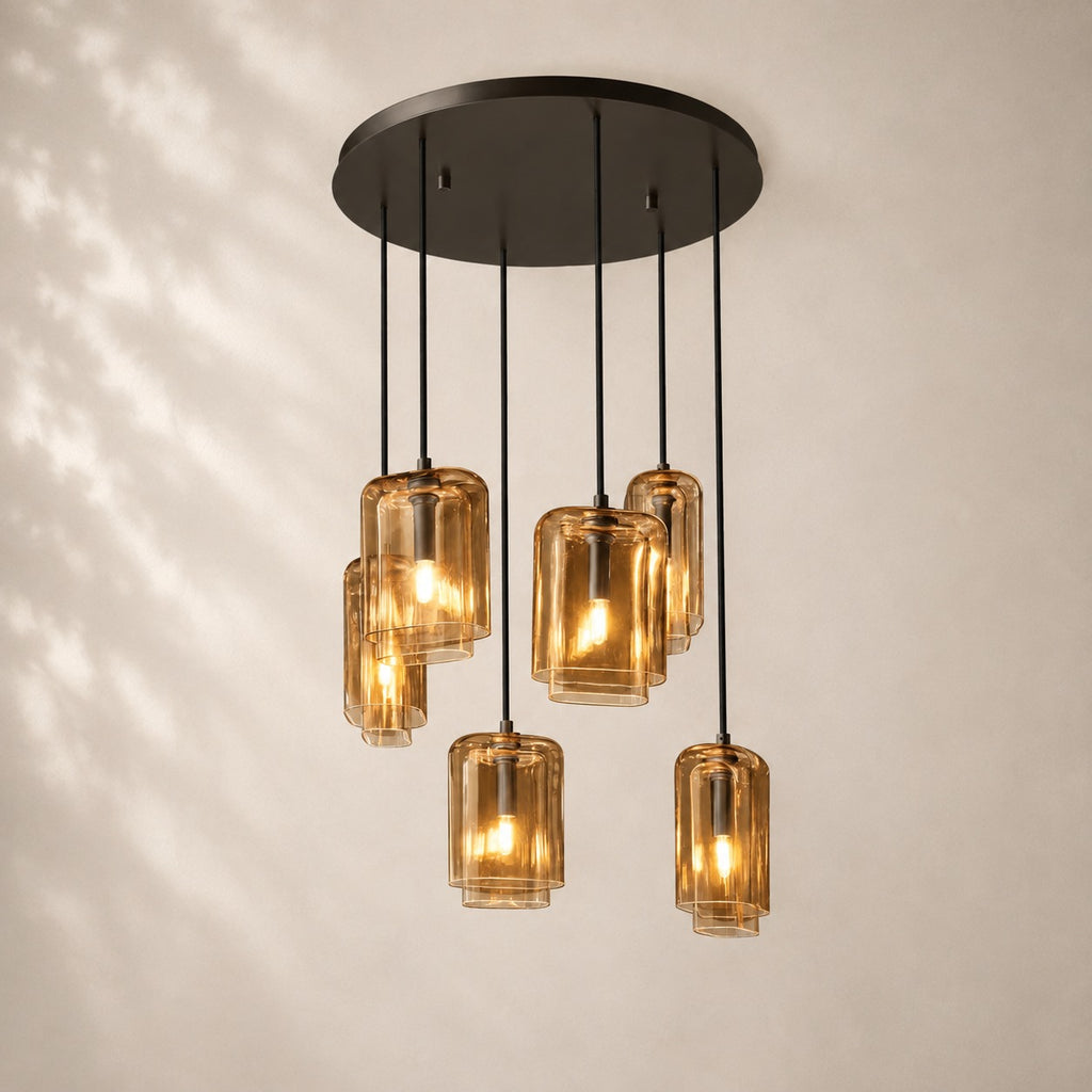 Lacelle Glass Cluster Chandelier 24"