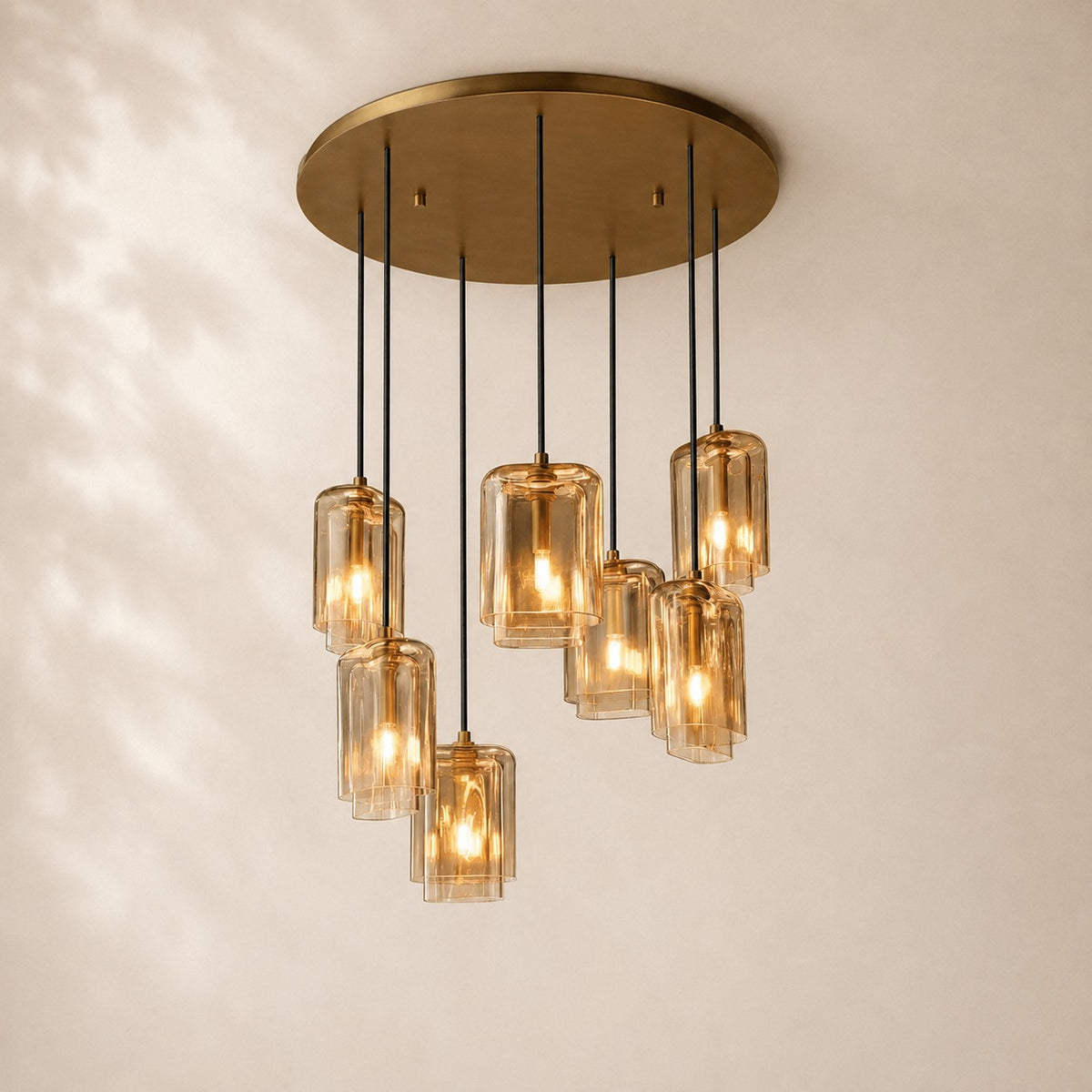 Lacelle Glass Cluster Chandelier 30"