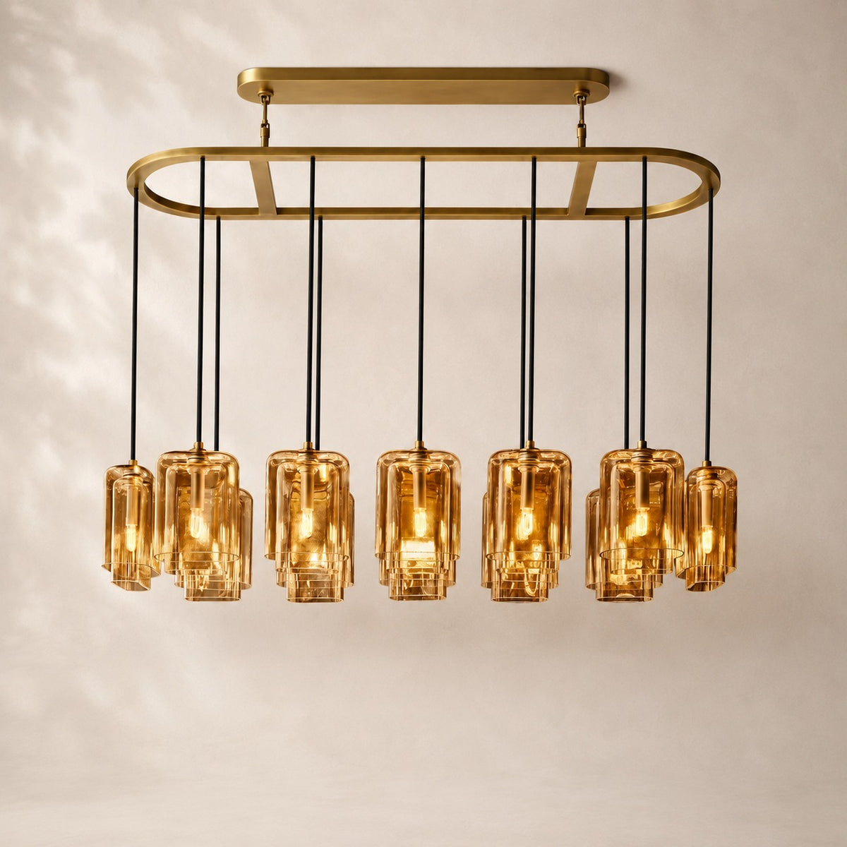 Lacelle Glass Linear Chandelier 54"