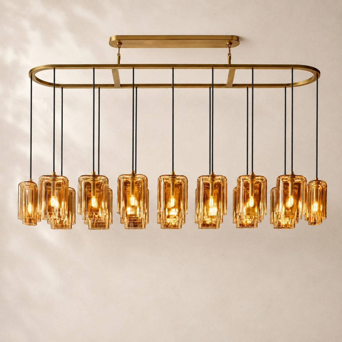 Lacelle Glass Linear Chandelier 72"