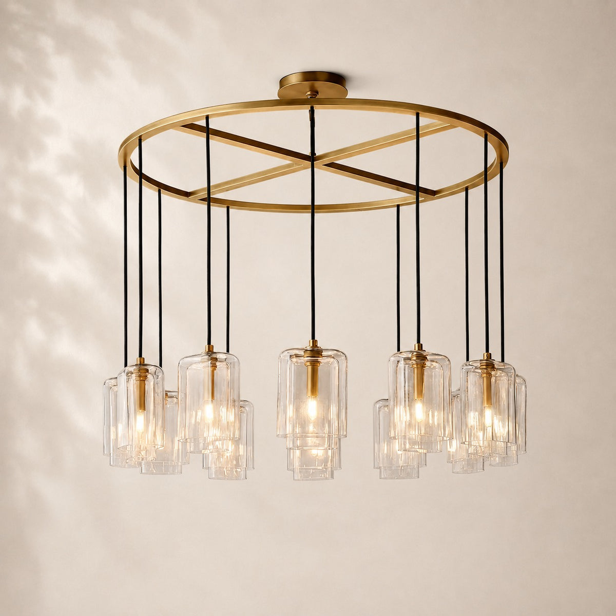 Lacelle Glass Round Chandelier 48"
