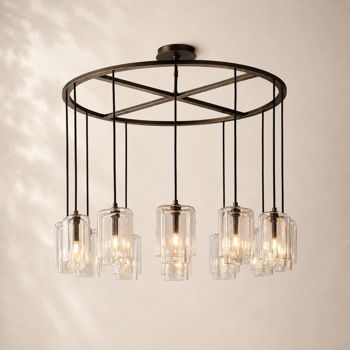 Lacelle Glass Round Chandelier 48"