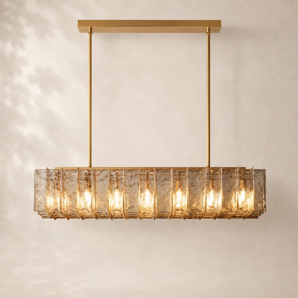 Latique Glass Rectangular Chandelier 49"