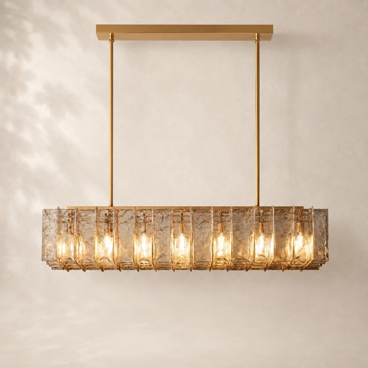 Latique Glass Rectangular Chandelier 49"