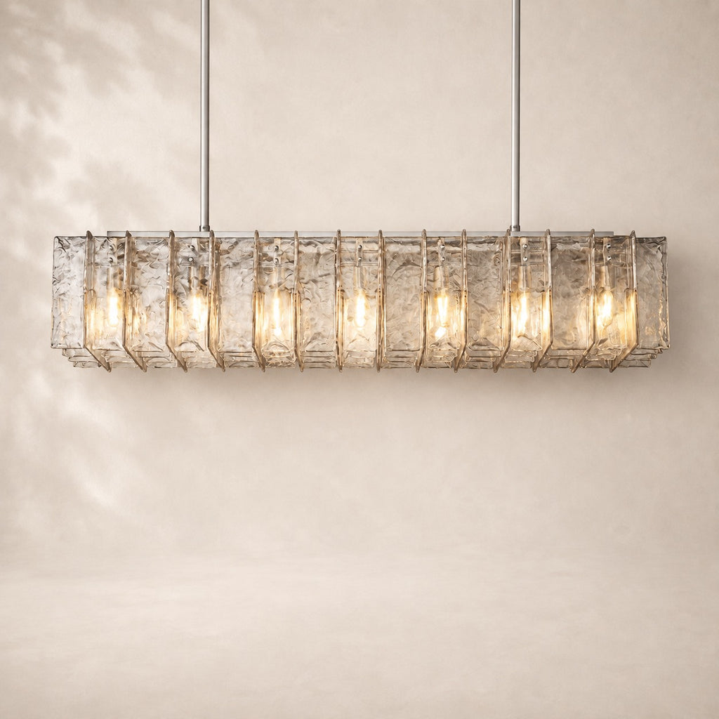Latique Glass Rectangular Chandelier 49"