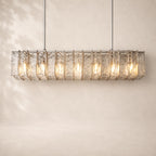Latique Glass Rectangular Chandelier 49"