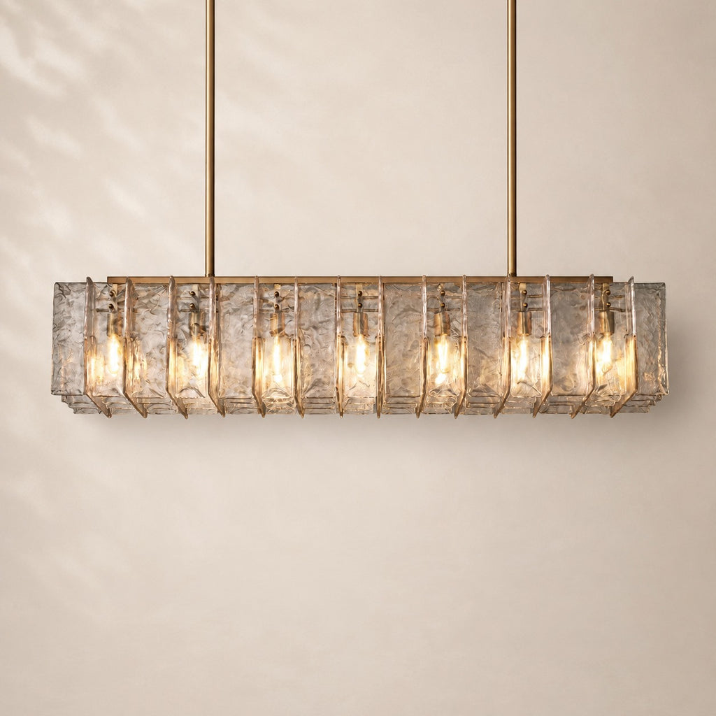 Latique Glass Rectangular Chandelier 67"