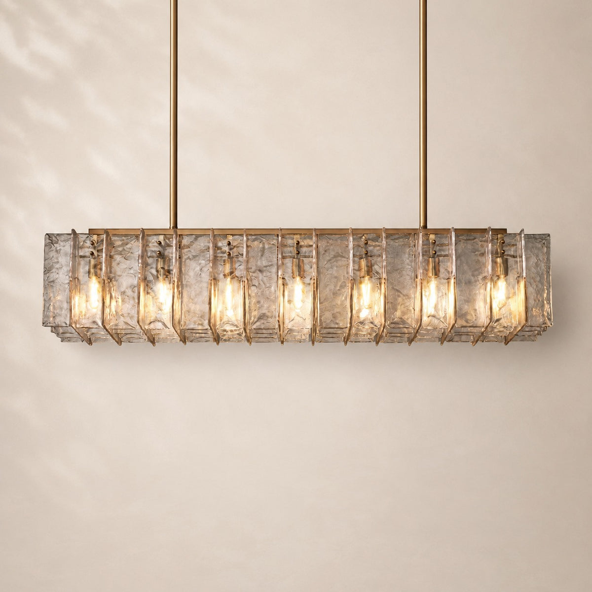 Latique Glass Rectangular Chandelier 67"