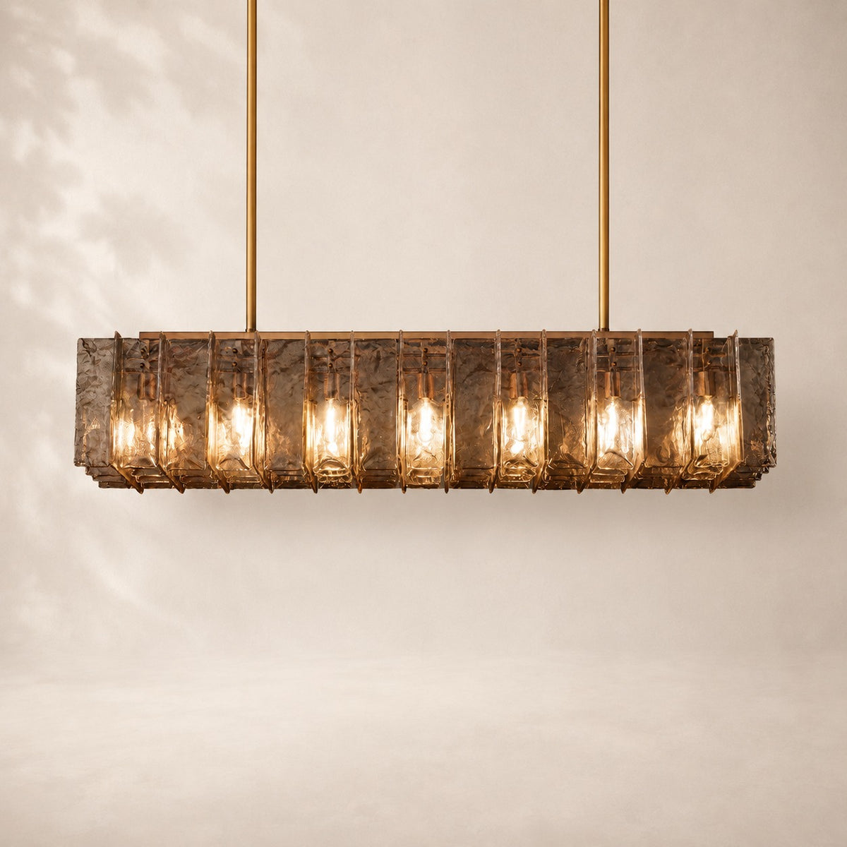 Latique Glass Rectangular Chandelier 67"