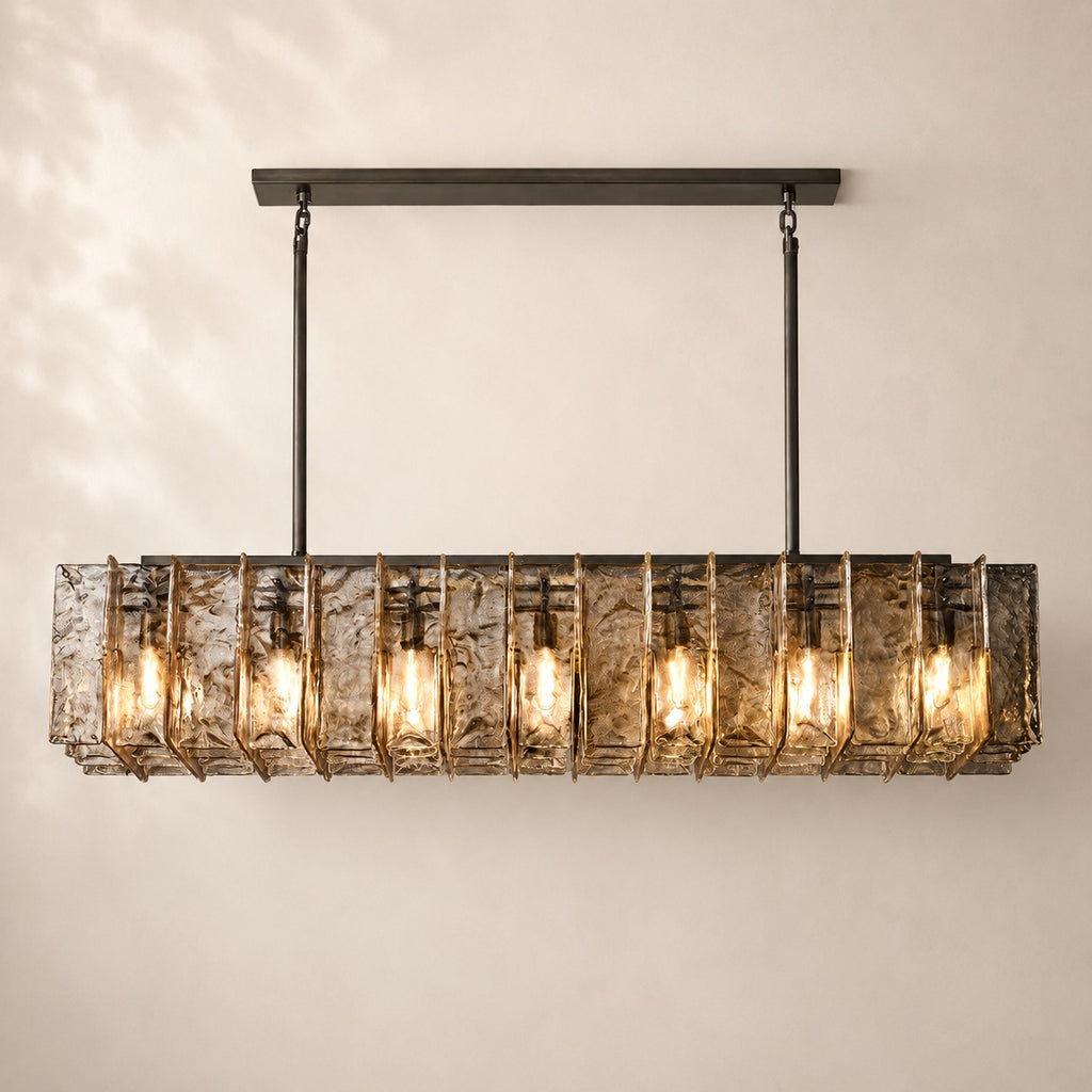 Latique Glass Rectangular Chandelier 67"