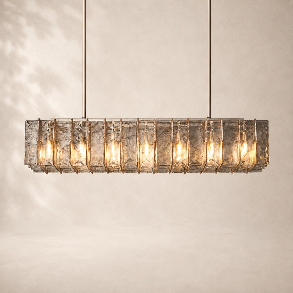 Latique Glass Rectangular Chandelier 67"