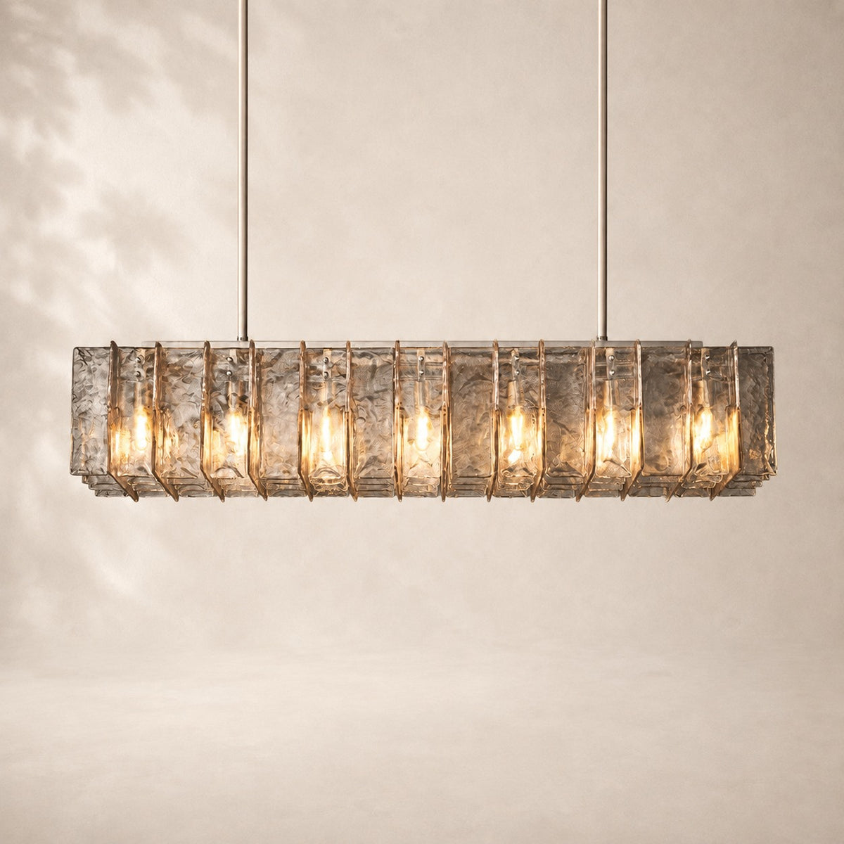 Latique Glass Rectangular Chandelier 67"
