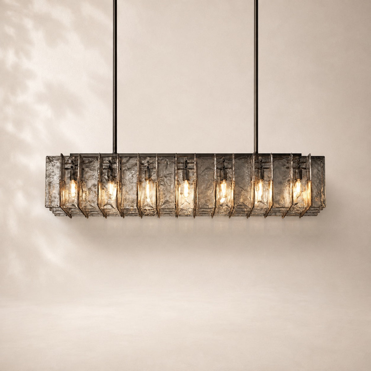 Latique Glass Rectangular Chandelier 67"