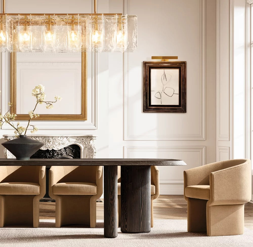 Latique Glass Rectangular Chandelier 67"