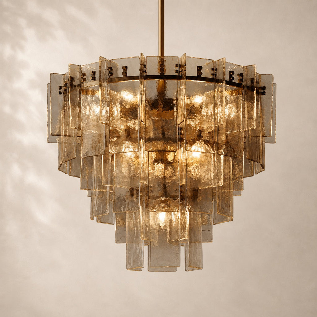 Latique Glass Tiered Round Chandelier 36"