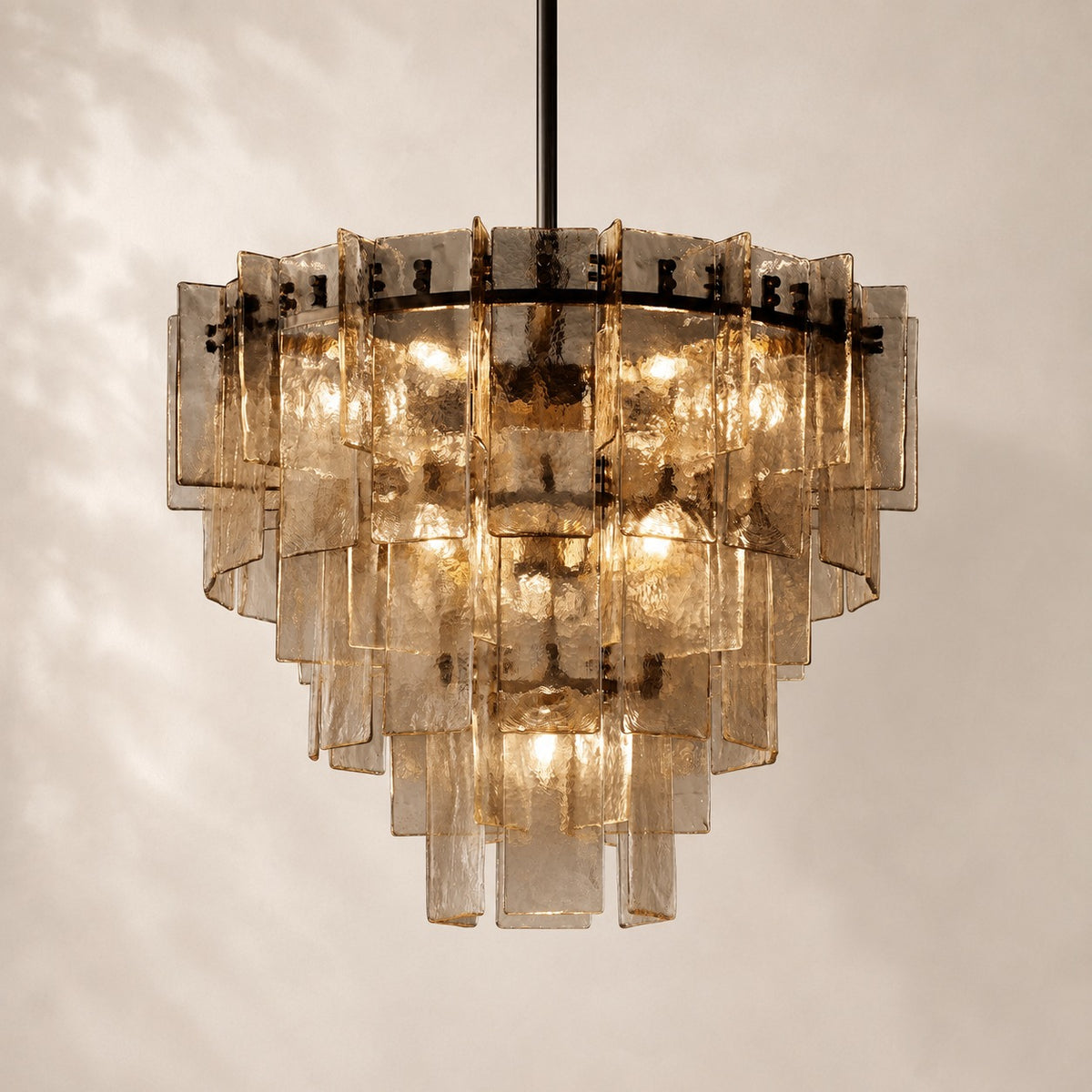 Latique Glass Tiered Round Chandelier 36"