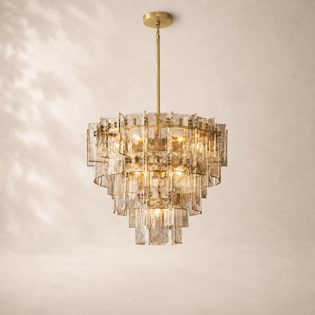 Latique Glass Tiered Round Chandelier 36"