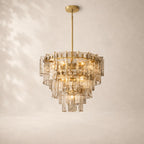 Latique Glass Tiered Round Chandelier 36"