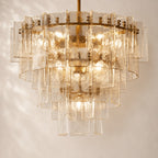 Latique Glass Tiered Round Chandelier 36"