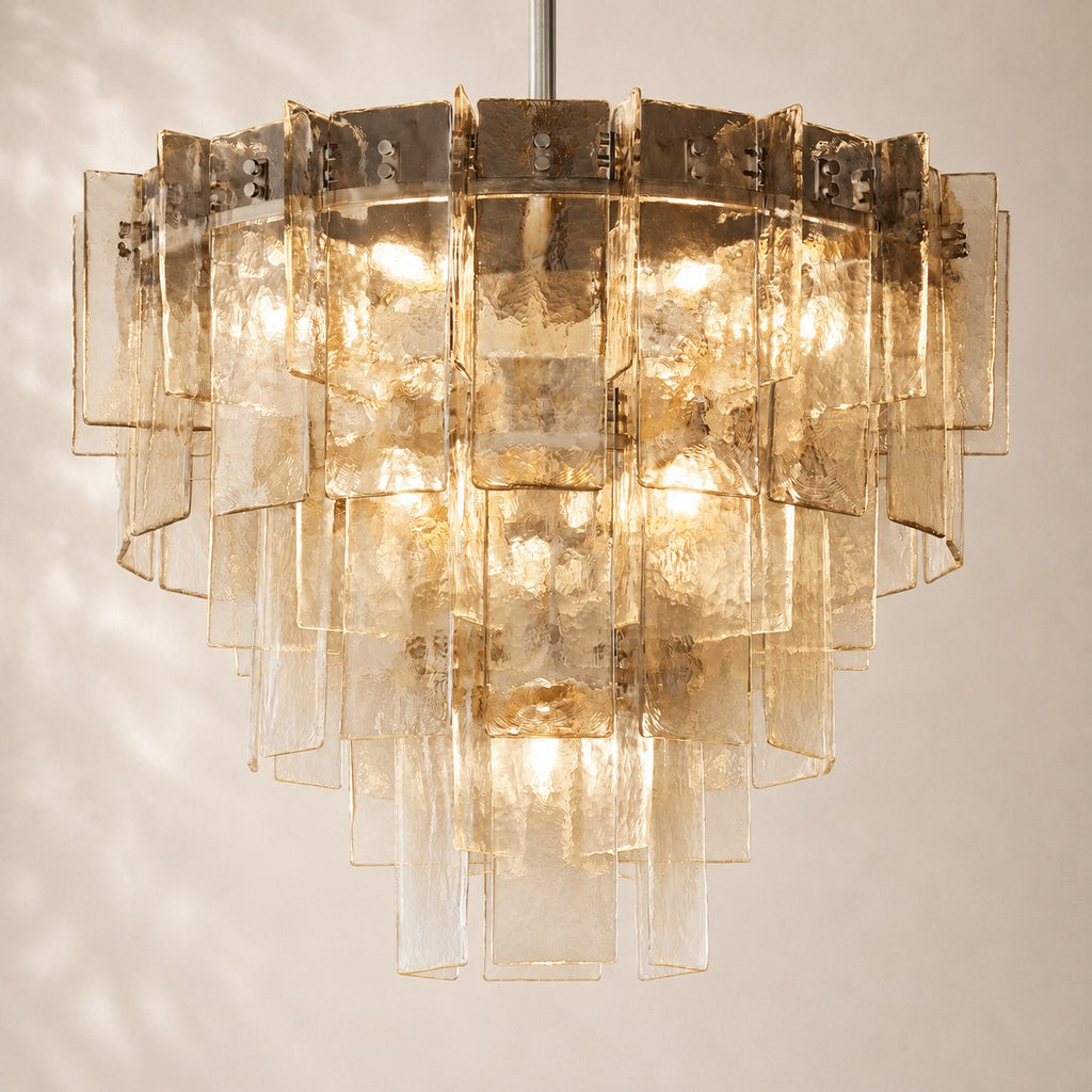 Latique Glass Tiered Round Chandelier 36"