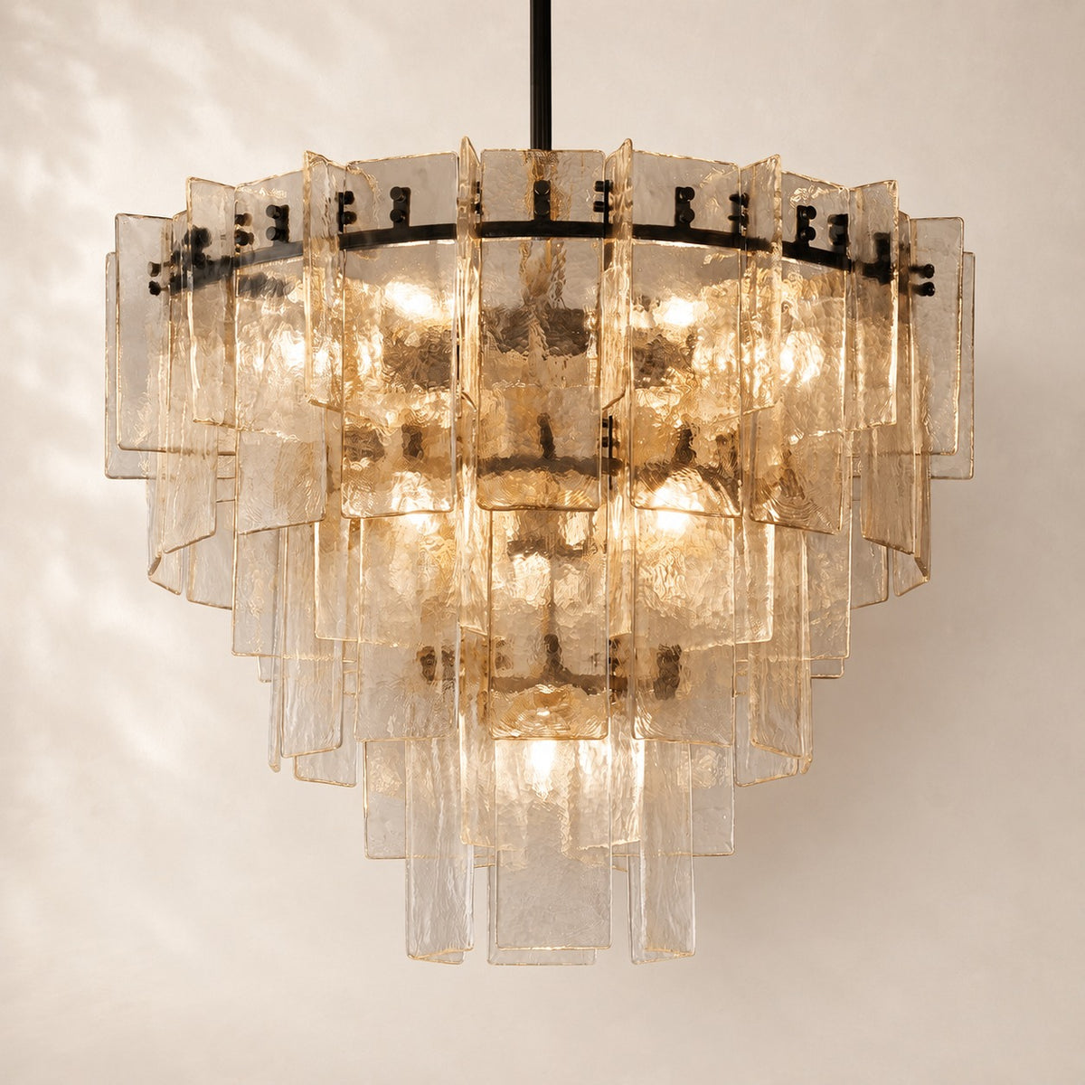 Latique Glass Tiered Round Chandelier 36"