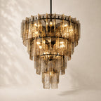 Latique Glass Tiered Round Chandelier 47"