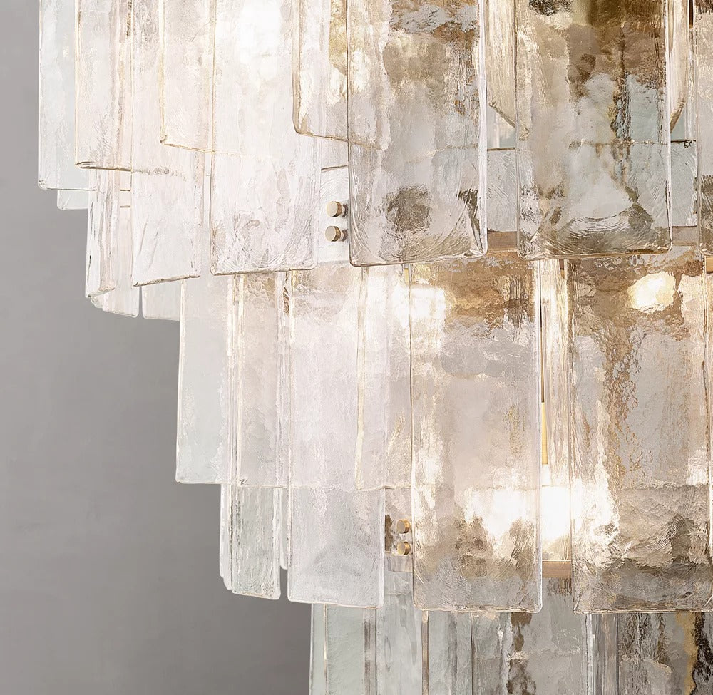 Latique Glass Tiered Round Chandelier 47"