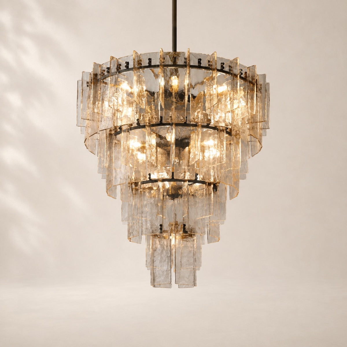 Latique Glass Tiered Round Chandelier 47"