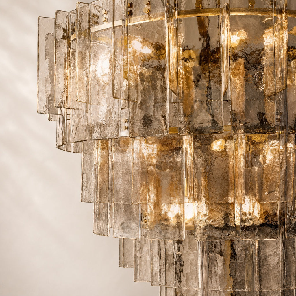 Latique Glass Tiered Round Chandelier 47"