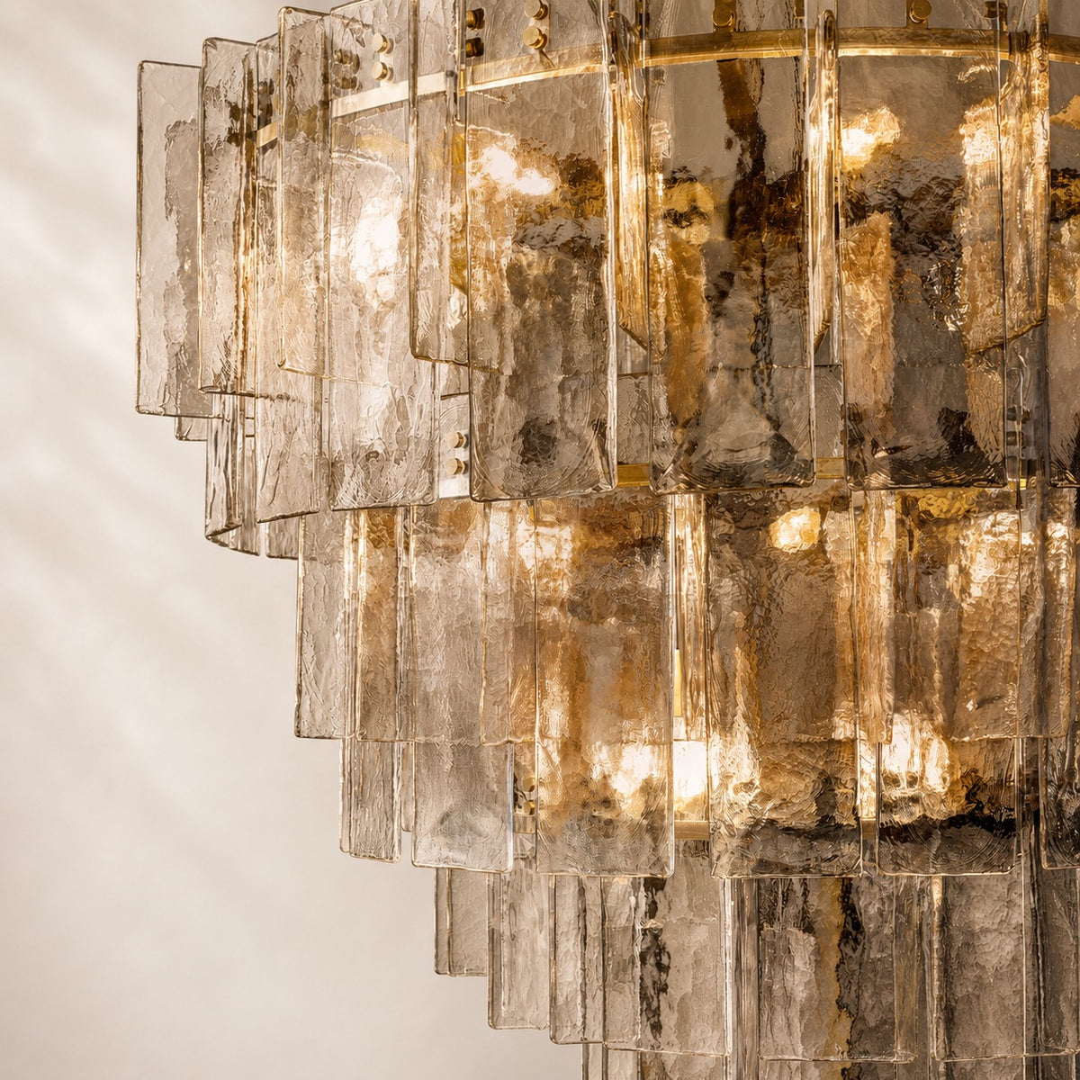 Latique Glass Tiered Round Chandelier 47"