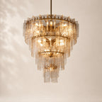 Latique Glass Tiered Round Chandelier 47"