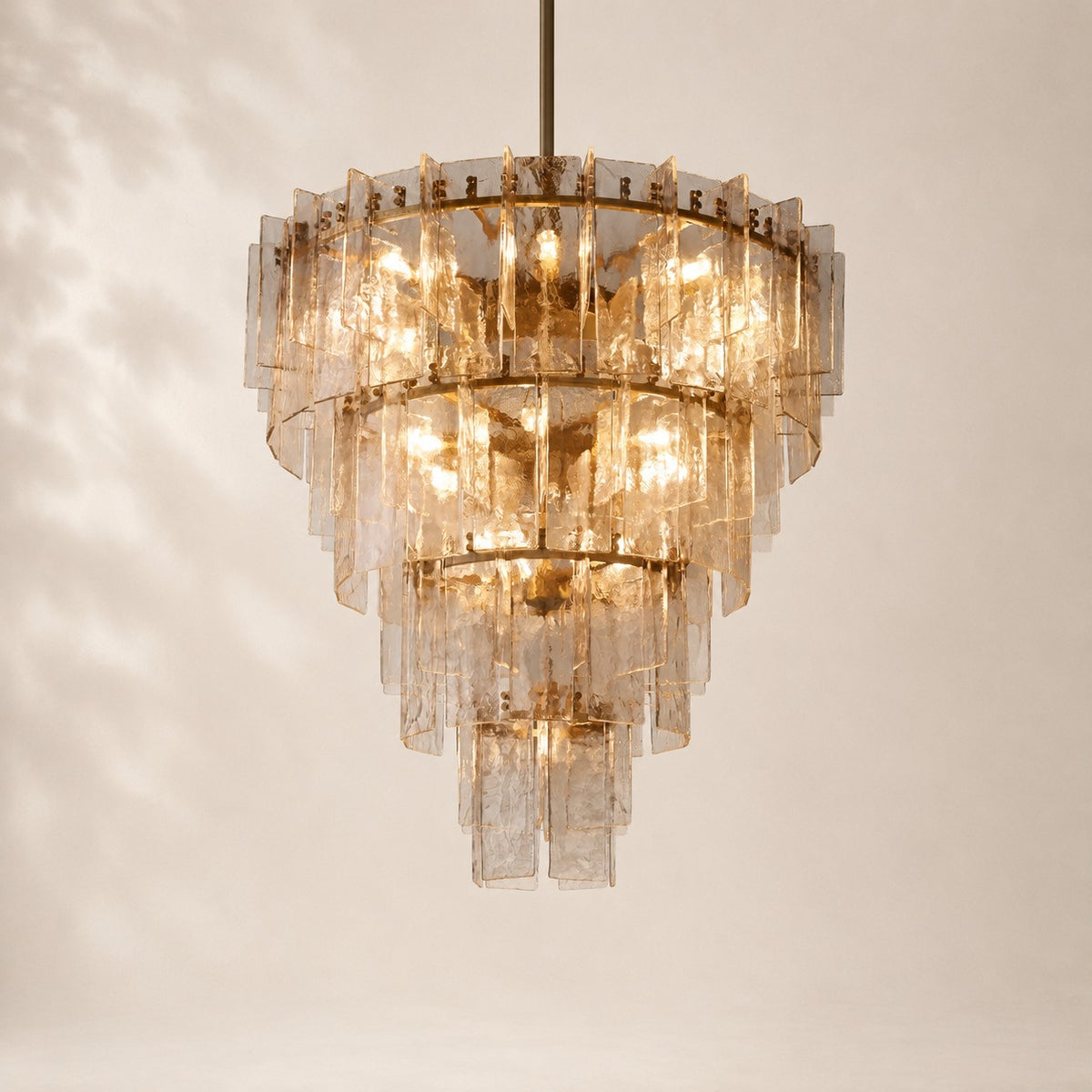Latique Glass Tiered Round Chandelier 47"