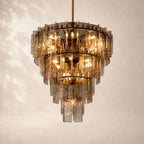 Latique Glass Tiered Round Chandelier 47"
