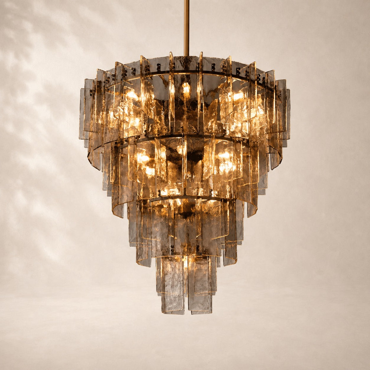 Latique Glass Tiered Round Chandelier 47"