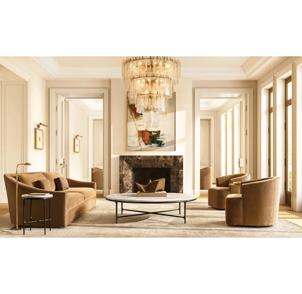 Latique Glass Tiered Round Chandelier 47"