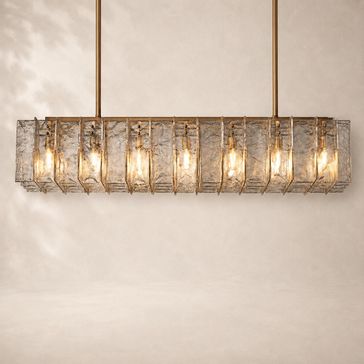 Latique Glass Rectangular Chandelier 49"