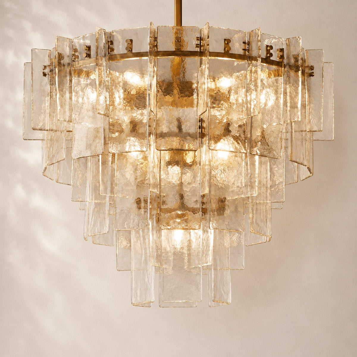 Latique Glass Tiered Round Chandelier 36"