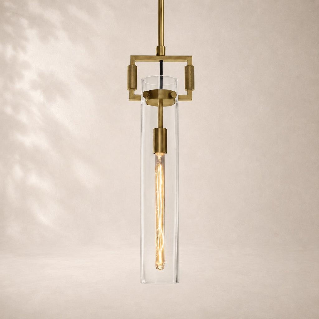 Macelle Glass Cylinder Pendant 12" 22"