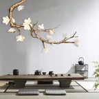 Noir Twisted Branch Ceramic Bloom Chandelier L31.5''