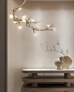 Noir Twisted Branch Ceramic Bloom Chandelier L31.5''