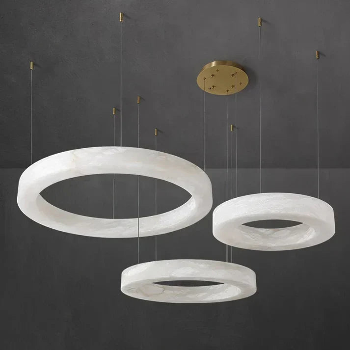 Stonecircle Modern Luxury Alabaster Ring Chandelier