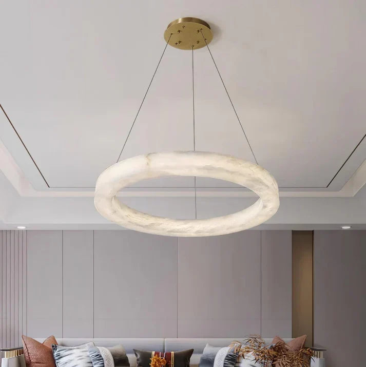 Stonecircle Modern Luxury Alabaster Ring Chandelier
