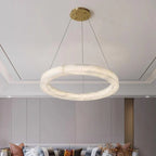 Stonecircle Modern Luxury Alabaster Ring Chandelier