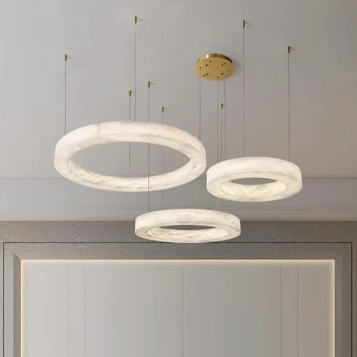 Stonecircle Modern Luxury Alabaster Ring Chandelier