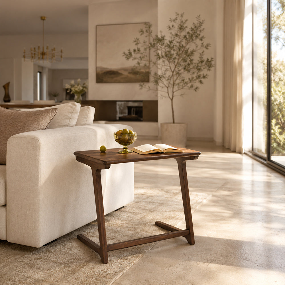 Mid-Century Modern Solid Wood Side Table